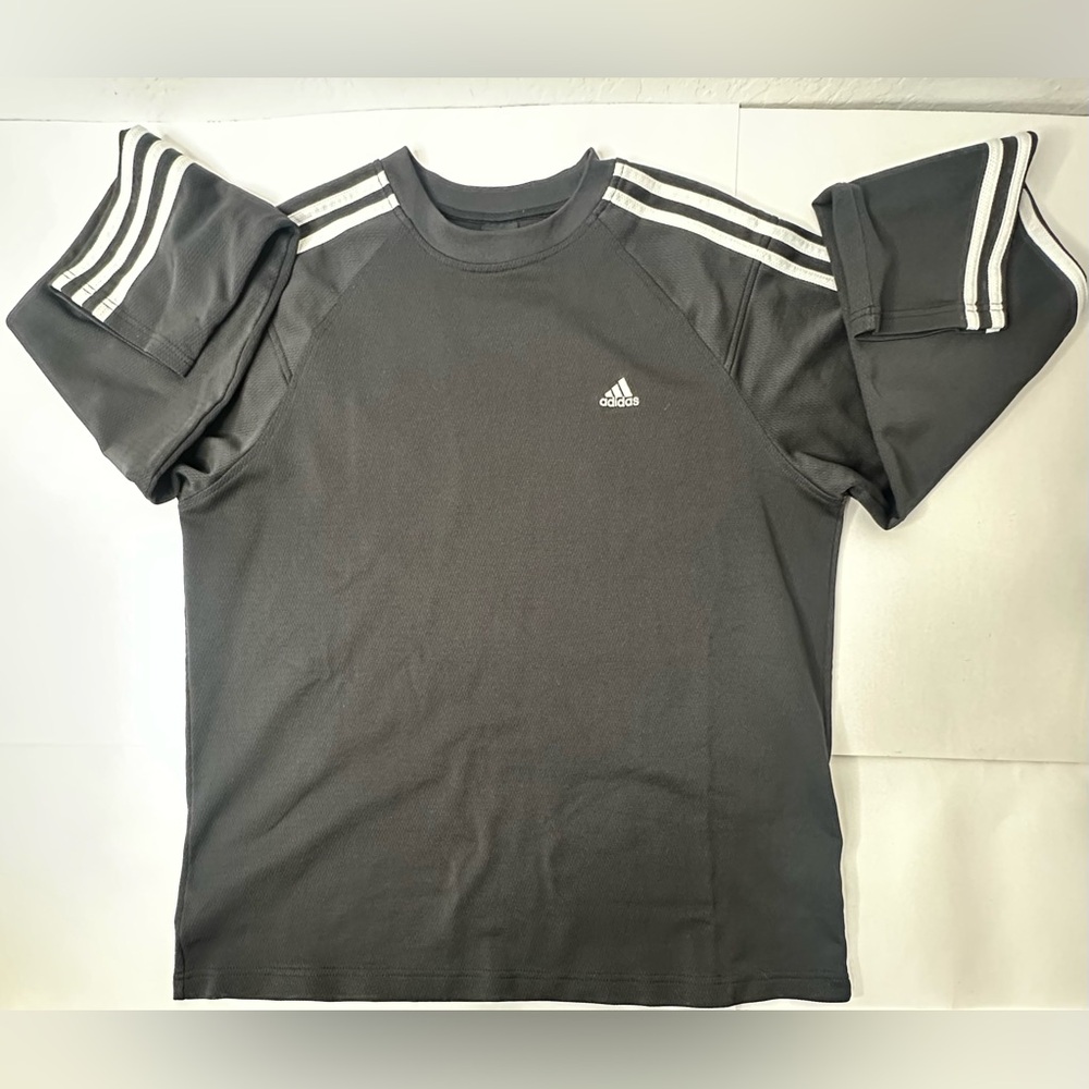 Adidas Sweatshirt‎ Men's Large Black Long Sleeve Crew Neck Athletic Gym Gear Run - Picture 5 of 16